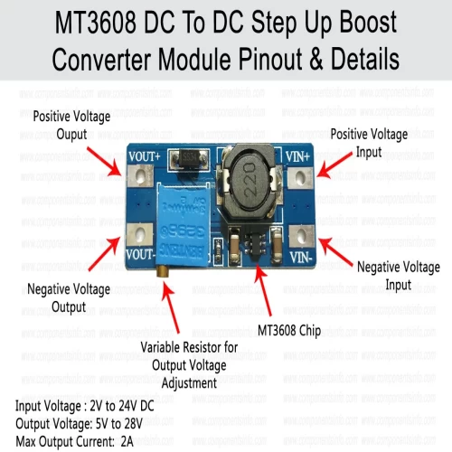 تصویر ماژول MT3608 رگولاتور DC به DC افزاینده 2 آمپر